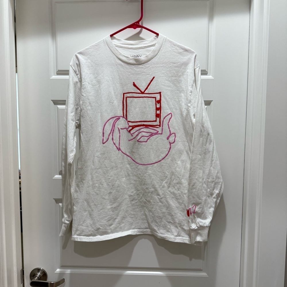Harry Styles White Long Sleeve Love on Tour 2022 Bunny Graphic Concert Tee Large